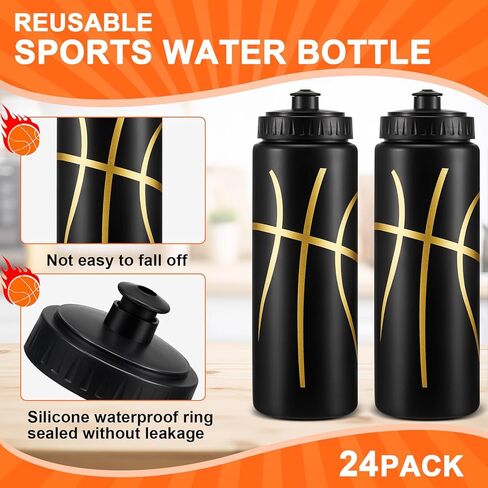 6 Pcs Basketball Water Bottle for Boys 20 oz Basketball Accessories Water Bottle Reusable BPA Free Squeeze Water Bottles Basketball Stuff for Boys Girls School Sports Party Gifts in Kuwait