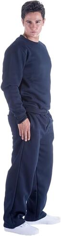 Mens Sweatpants Open Bottom, Basic Long Baggy Sweatpants for Athletic Running, Wide Leg Sweatpants Comfortable in Kuwait