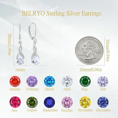 Leverback Earrings for Women Infinity Dangle Drop Earrings 925 Sterling Silver Cubic Zirconia Earrings Christmas Anniversary Jewelry for Her in Saudi Arabia