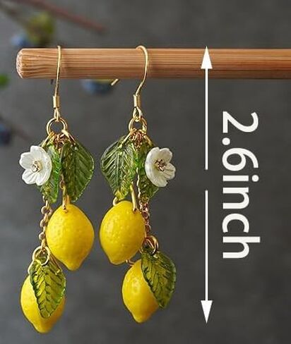 Lemon Earrings, Lime Lemons Earring Flower Leaf Dangle Earring Colorful Resin Unique Cute Funky Earrings For Women Daughter Sister Jewelry Gift in Saudi Arabia