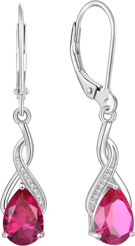 Leverback Earrings for Women Infinity Dangle Drop Earrings 925 Sterling Silver Cubic Zirconia Earrings Christmas Anniversary Jewelry for Her in Saudi Arabia