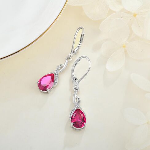 Leverback Earrings for Women Infinity Dangle Drop Earrings 925 Sterling Silver Cubic Zirconia Earrings Christmas Anniversary Jewelry for Her in Saudi Arabia