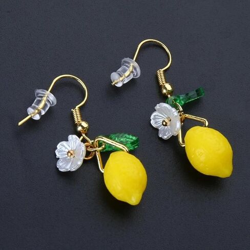 Lemon Earrings, Lime Lemons Earring Flower Leaf Dangle Earring Colorful Resin Unique Cute Funky Earrings For Women Daughter Sister Jewelry Gift in Saudi Arabia