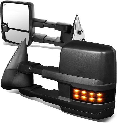 DNA Motoring TWM-030-T888-BK-SM Pair of Powered Heated Foldable Towing Side Mirrors Replacement Compatible With 99-02 Silverado/Sierra, 00-02 Tahoe/Suburban/Yukon W/Turn Signal in Saudi Arabia