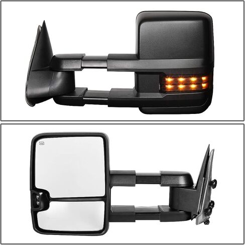 DNA Motoring TWM-030-T888-BK-SM Pair of Powered Heated Foldable Towing Side Mirrors Replacement Compatible With 99-02 Silverado/Sierra, 00-02 Tahoe/Suburban/Yukon W/Turn Signal in Saudi Arabia