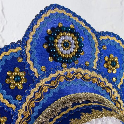 Russian Folk Costume 'Kokoshnik' Headdress in Blue, 5-10 years old in Saudi Arabia