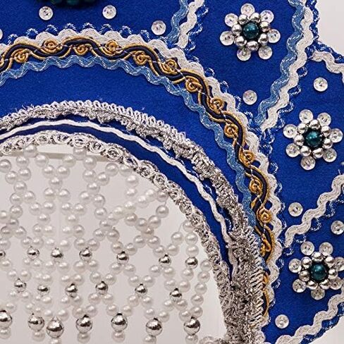 Russian Folk Costume 'Kokoshnik' Headdress in Blue, 5-10 years old in Saudi Arabia