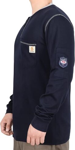 قمصان بوكومال الاب للرجال Cat2 5.5oz بأكمام طويلة Henley Workwear Workwear Flame Fire Shirt in Saudi Arabia