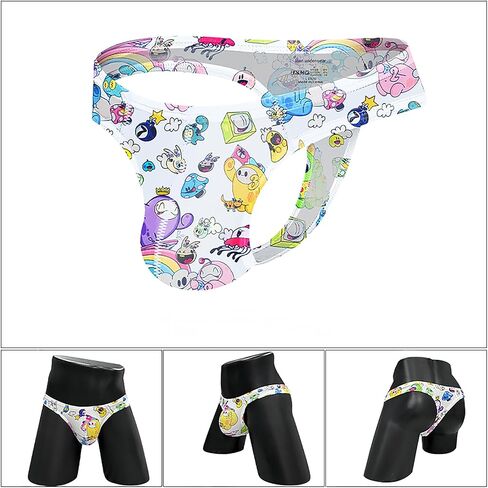 Thongs Cartoon Thongs High Cross Men G String Sexy Low Rise Graffiti Print Intelder in Kuwait