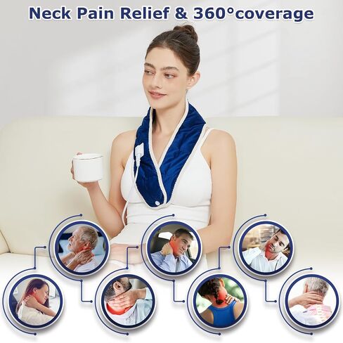 Hip Heating Pad for Hip/Sciatica Pain Relief, 86℉-158℉ Adjustable with Auto Shut Off Electric Heat Therapy for Lower Back/Thigh/Buttock Pain Relief (Blue) in Saudi Arabia