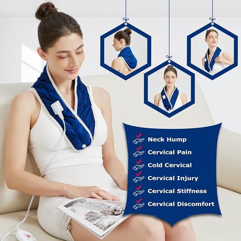 Hip Heating Pad for Hip/Sciatica Pain Relief, 86℉-158℉ Adjustable with Auto Shut Off Electric Heat Therapy for Lower Back/Thigh/Buttock Pain Relief (Blue) in Saudi Arabia