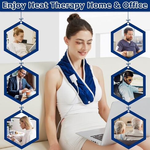Hip Heating Pad for Hip/Sciatica Pain Relief, 86℉-158℉ Adjustable with Auto Shut Off Electric Heat Therapy for Lower Back/Thigh/Buttock Pain Relief (Blue) in Saudi Arabia