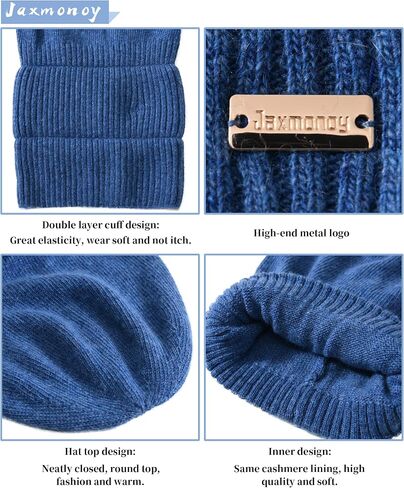 jaxmonoy Slouchy Beanies for Women Winter Lightweight Ladies Knit Hat Cuffed Soft Warm Slouch Beanie Cap - Brown in Saudi Arabia