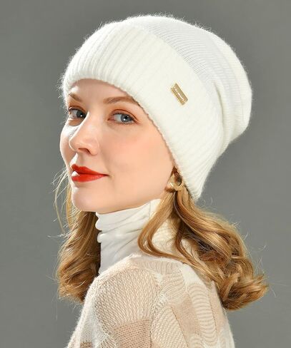 jaxmonoy Slouchy Beanies for Women Winter Lightweight Ladies Knit Hat Cuffed Soft Warm Slouch Beanie Cap - Brown in Saudi Arabia