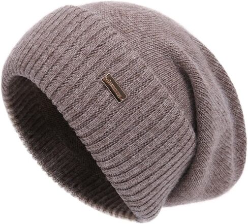 jaxmonoy Slouchy Beanies for Women Winter Lightweight Ladies Knit Hat Cuffed Soft Warm Slouch Beanie Cap - Brown in Saudi Arabia
