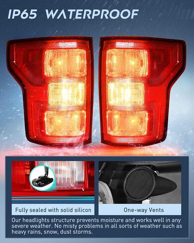 Nilight Taillight Assembly Compatible with 2018 2019 2020 Ford F150 F-150 Pickup Truck Rear Lamp Replacement OE Style Red Housing with Bulbs and Harness Driver and Passenger side in Saudi Arabia