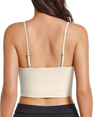 OVESPORT Women's Longline Sports Bras Women Workout Tank Tops with Built in Bra & Adjustable Straps for Yoga Gym Fitnesss in Kuwait