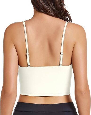 OVESPORT Women's Longline Sports Bras Women Workout Tank Tops with Built in Bra & Adjustable Straps for Yoga Gym Fitnesss in Kuwait