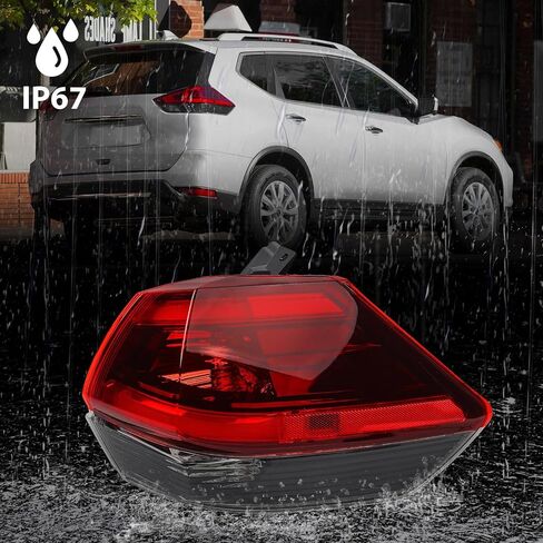 Huray Right Light Tail Light for Nissan Rogue 2017-2019 استبدال مجموعة المصباح الخلفي الجانبية للركاب لـ NI2805110 (السكن الكروم) in Kuwait