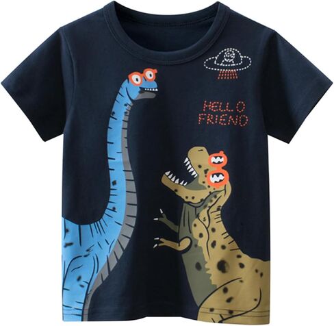 2 Pack Boys Thirts Kids Short Sleeve Dorts Toddler Summer Tees Basic Teaps Signal Size 2-7. in Kuwait