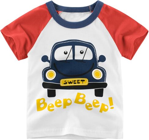 2 Pack Boys Thirts Kids Short Sleeve Dorts Toddler Summer Tees Basic Teaps Signal Size 2-7. in Kuwait