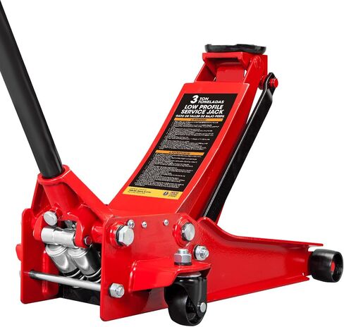 BIG RED T825013S1 Torin خدمة أرضية عربة هيدروليكية/أرضية مع حقيبة تخزين لحمل قالب النفخ، سعة 2.5 طن (5000 رطل)، أحمر in Saudi Arabia