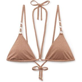 Woman's Removable Padding Triangle Swimsuit Top Golden Gleam
