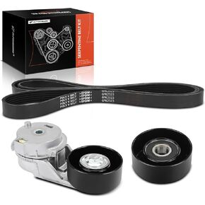 A-Premium Engine Serpentine Belt Drive Kit Compatible with Chevrolet Trailblazer 2002-2009 & GMC Envoy & Buick Rainier & Isuzu Ascender & Saab 9-7x & Oldsmobile Bravada - DOHC 4.2L