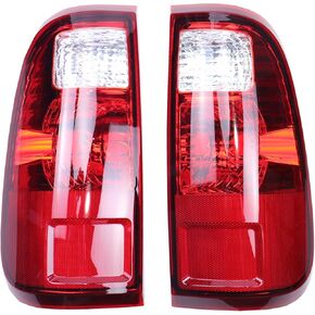 Tail Light Compatible With 2008-2016 Ford F250 F350 F-250 F-350 F450 F550 Super Duty Red Taillight Assembly Replacement BC3Z13405A BC3Z13404A Driver and Passenger Side Without Bulbs and Wiring Harness