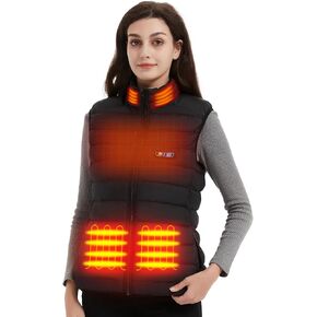 PTAHDUS Women’s Heated Vest with Battery Lightweight 4 Heating Zones, with Neck Warmer