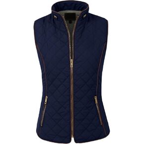 NE PEOPLE Women’s Quilted Vest – Reversible Lightweight Sleeveless Full Zip Up Faux Fur Lining Gilet Jacket with Pockets