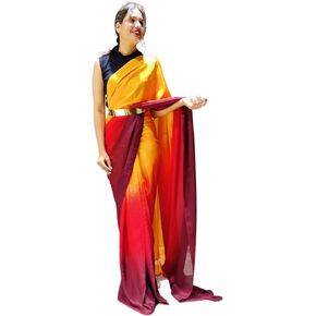 Women's Chiffon Georgette Ready To Wear saree With Unstitched Blouse Piece in Kuwait