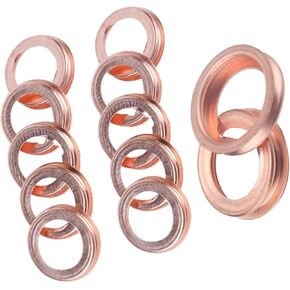 24 PCS M12 حشية مكونات تصريف الزيت ، غسالة غسالة صرف زيت النحاس ، OEM #11026-01M02 ، متوافق مع نيسان تينا سيلفي Qashqai X-Trail Rogue Infiniti G35 G37 (الذهب)