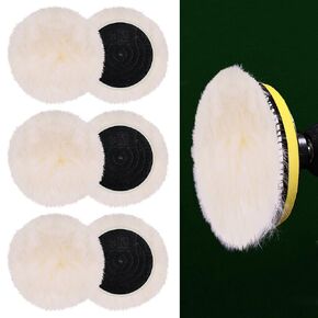 6piece 3inch Wool Plishing Pad مجموعة مثالية للحفر المرفق الملطفة لتلميع متعددة الاستخدامات وفعالة