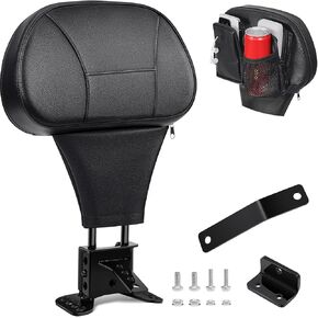 PBYMT Rider Driver Backrest, Adjustable Rider Backrest, Black Driver Backrest Fit for Harley Davidson Touring Electra Glide Road Glide Road King Street Glide 1997-2024