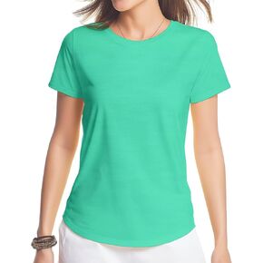 Womens Plain T-Shirts Fitted Triblend Tee Lightweight Crewneck Tshirts Moisture Wicking Short Sleeve Tops Solid Color
