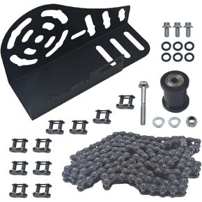 Mini Bike Clutch Cover Chain Guard&35 Chain & Tensioner Kit fit for Coleman CT100U/CT200U for Baja DB30 for Predator 212/196/224cc Motovox MBX10/11 Mini Bike Go Kart(Black)