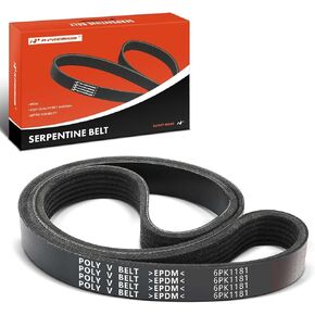A-Premium Engine Serpentine Drive Belt Compatible with Nissan, Cadillac, Volvo, Infiniti, Porsche, BMW, Fiat, Audi, Ford & Mercury Cars - Pathfinder, SRX, XC60, G35, Cayenne, Macan, 750iL & More