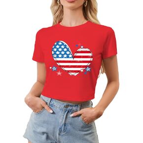 Womens Crop Shirts Short Sleeve Summer Casual Graphic Crop Tee Top