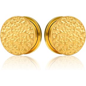 DOEARKO 2PCS 316 Stainless Steel Pounding Ear Tunnels Plugs Earrings Gauges for Ears Expander Body Piercing Jewelry
