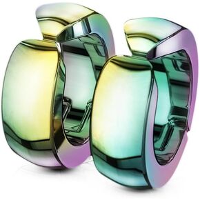 Aloha Earrings Domed Cuff Clip On Non-Piercing Huggie Hoop Earrings