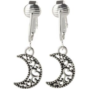 Aloha Earrings Non Pierced Silver Tone Clip On Celtic Design Dangling Earrings