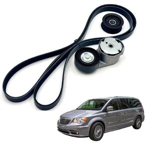 90K-39282D Idler Pulley and Serpentine Belt Tensioner Kit for Chrysler 200 Town County, Dodge Avenger, Grand Caravan, Journey,Ram CV