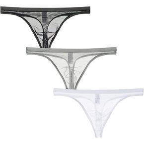 Men's Thongs Strings Sexy Mesh Underwear Thong Mini G-String Lingerie Underwear Panties