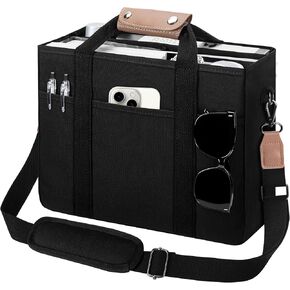 Canvas Tote Bag for Women - Crossbody Shoulder Handbag with Compartments, Everything Tote Bag for Travel, Office