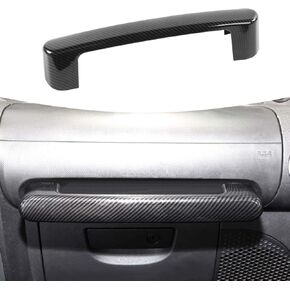 RT-TCZ Carbon Fiber Copilot Grab Handle Cover Trim Passenger Armrest Frame Interior Decoration Accessories for Jeep Wrangler JK JKU 2007-2010