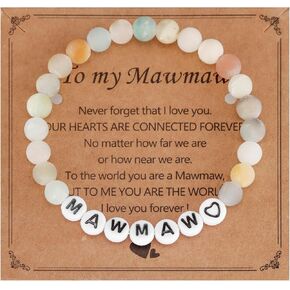 Gifts for Mawmaw Bracelet Women from Granddaughter Worlds Greatest Best Mawmaw Jewelry