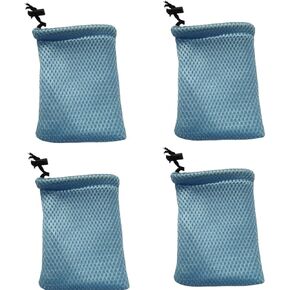 Nylon Mesh Drawstring Bag, Small Storage Pouch String Bags 5 x 3.5 Inch for Mini Stuff MP3 Charger Earphone Key,Blue 8pcs
