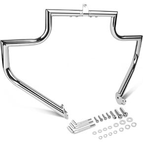 Touring Crash Bar Engine Guard Front Highway Flat-Out Bars Chrome Fits 1997-2008 Harley CVO Road Glide FLTR Road King FLHR Street Glide FLHX Electra Glide Ultra Classic