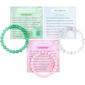 مجموعة من سوار 3pcs crystal bead للنساء ، شفاء الحجر شقرا تمتد أساور مخففة للقلق in Kuwait